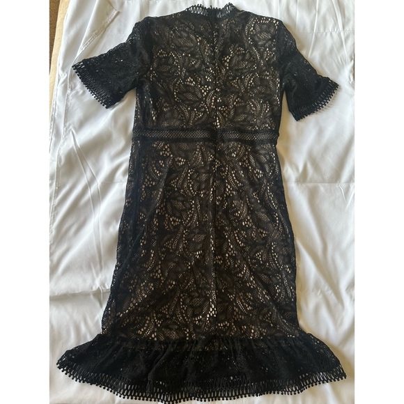 Bardot Theodora Dress Black Lace Mini Size 6 / Small - Picture 3 of 12